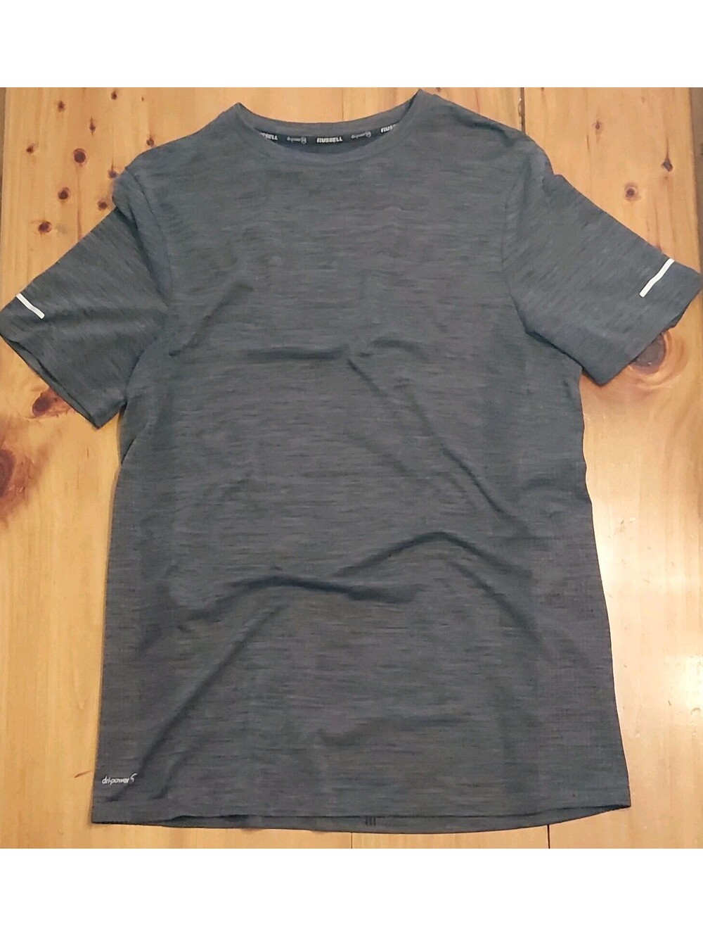 Russell Training Fit Reflective Crew Neck Men's Gray T-Shirt L 42-44"